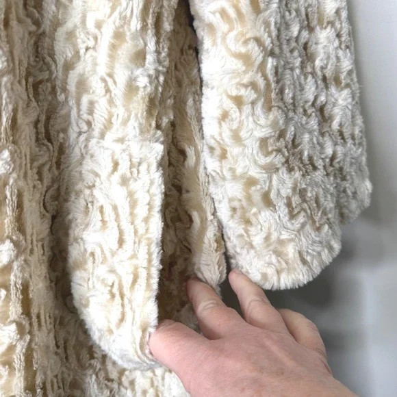Vintage Sarah-Jane Blonde Faux Fur Snap Front Swing Jacket Size 12 - Picture 7 of 14